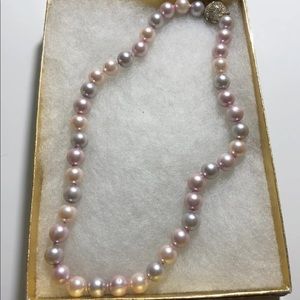 Pearl Necklace Pink Purple Peach